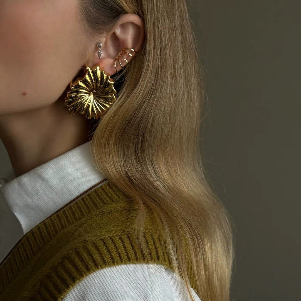 BOTANICA GOLD LEAF SCULPTURAL EARRINGS