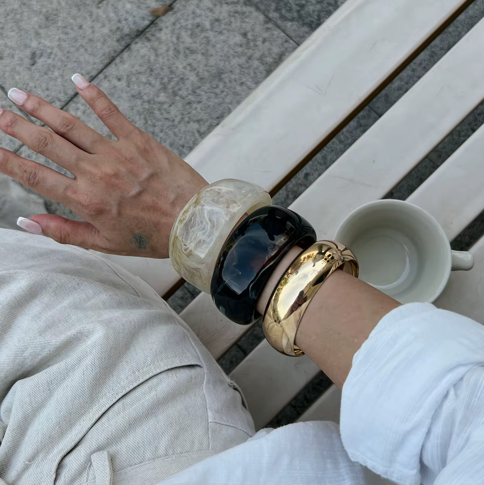 TRIO SCULPTURAL BRACELETS SET