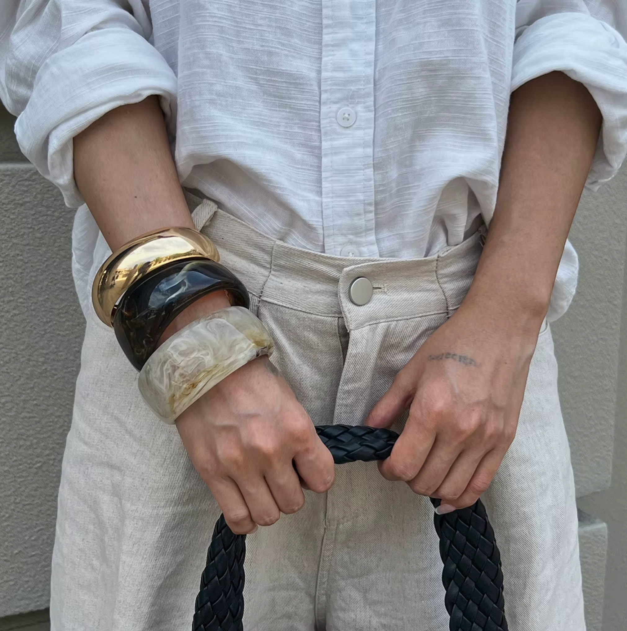 TRIO SCULPTURAL BRACELETS SET