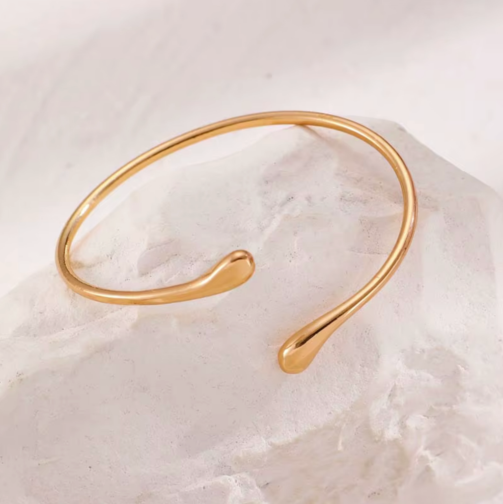 WATER DROP OPEN CUFF BRACELET