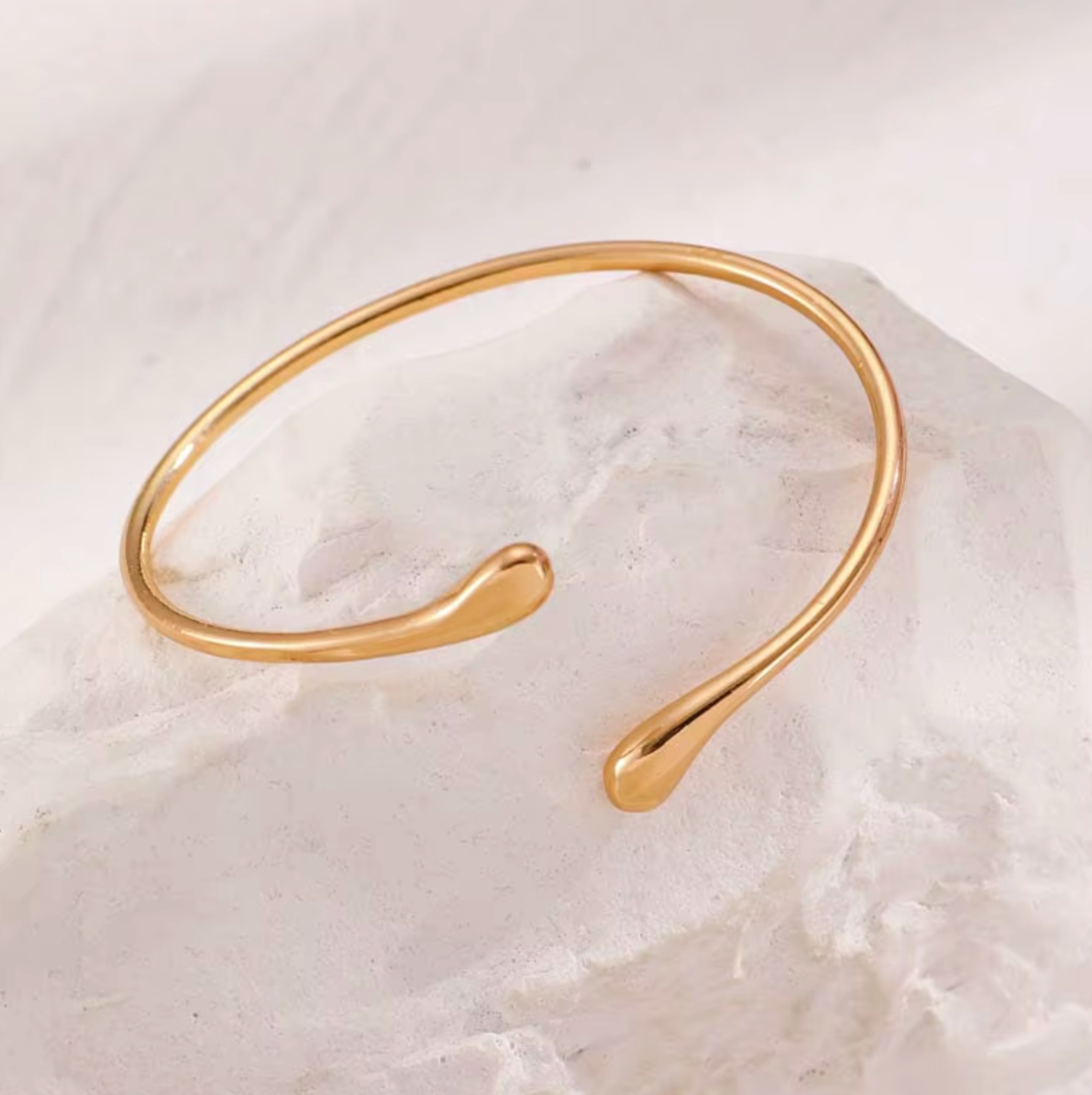 WATER DROP OPEN CUFF BRACELET