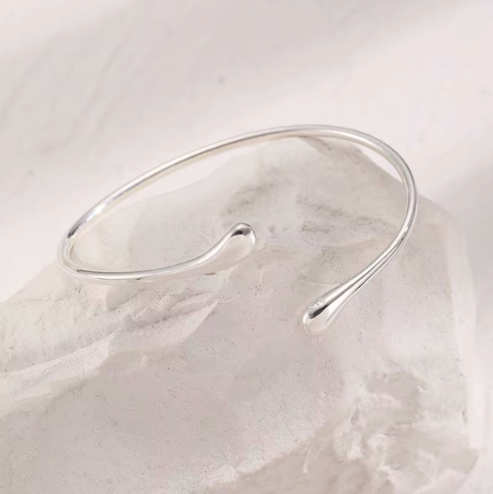 WATER DROP OPEN CUFF BRACELET