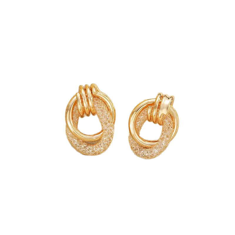 CRYSTAL LINK HOOPS EARRINGS