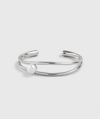 Pearl anchor cuff bracelet gold-plated stainless steel by Theviloa
