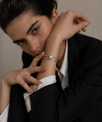 Pearl anchor cuff bracelet gold-plated stainless steel by Theviloa