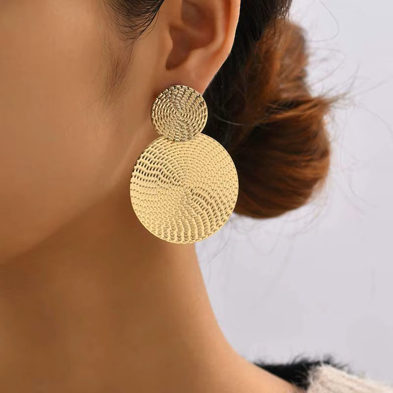 BOHO SUNBURST DOUBLE DISC EARRINGS