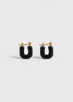POP ONYX HOOP EARRINGS