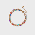 Multicolor enamel chain bracelet gold-plated stainless steel by Theviloa