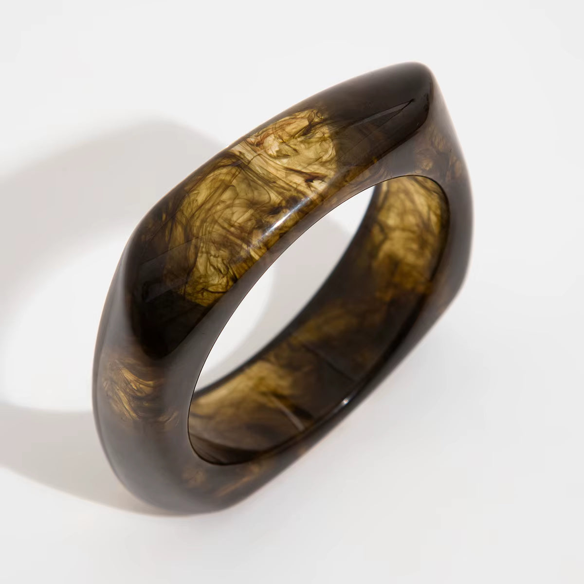 VINTAGE GEOMETRIC RESIN BANGLE BRACELETS SET