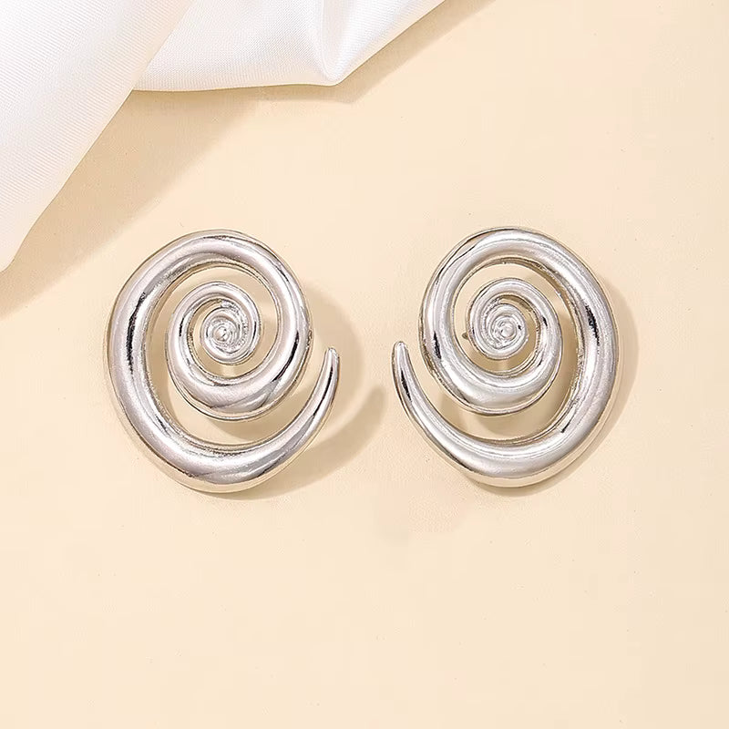 SPIRAL STATEMENT EARRINGS
