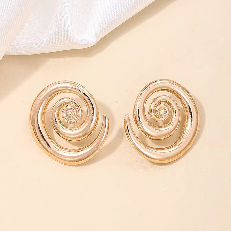 SPIRAL STATEMENT EARRINGS