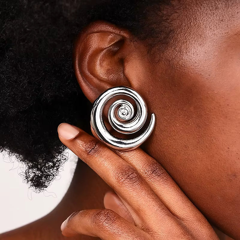 SPIRAL STATEMENT EARRINGS