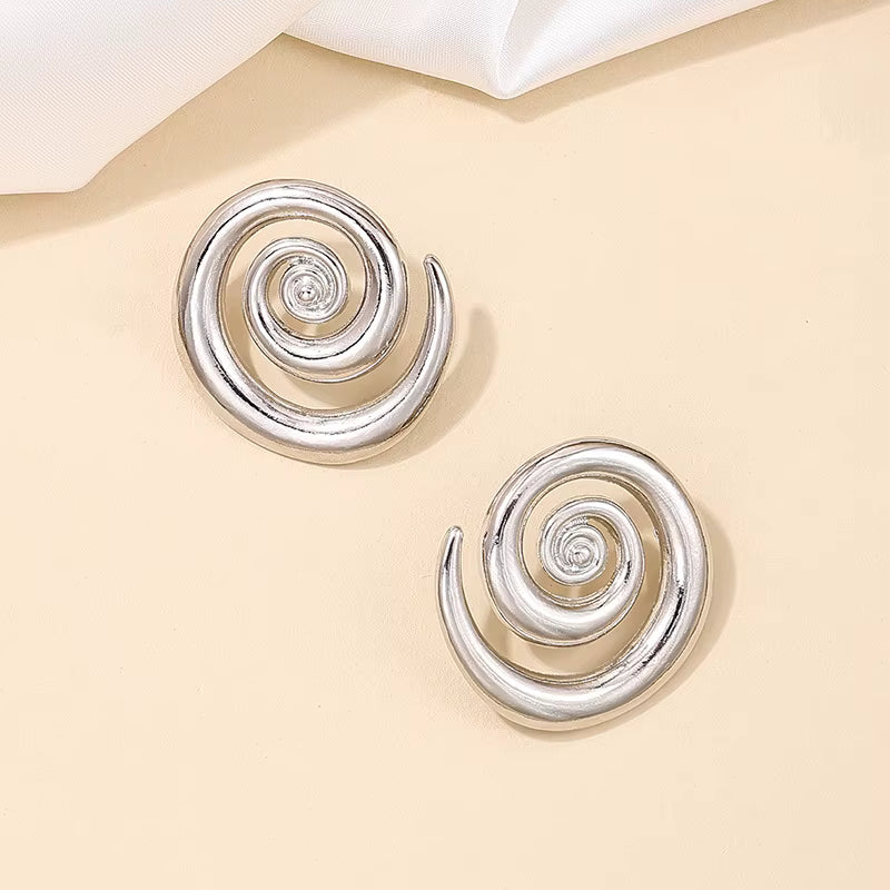 SPIRAL STATEMENT EARRINGS