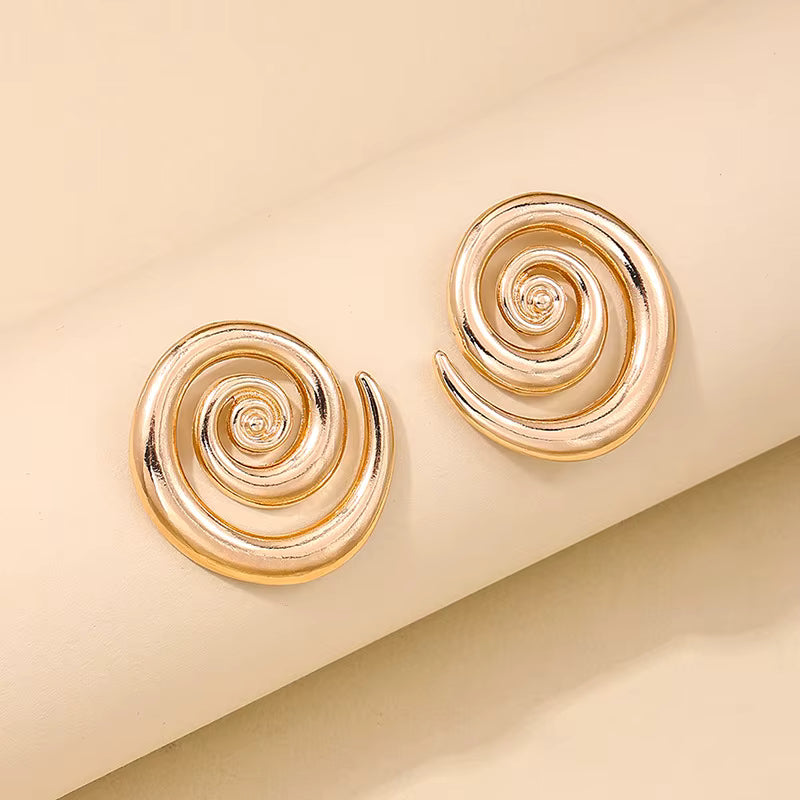 SPIRAL STATEMENT EARRINGS