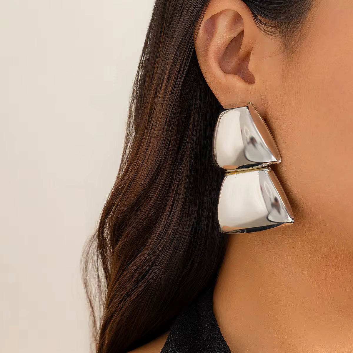 VINTAGE GEOMETRIC STATEMENT EARRINGS