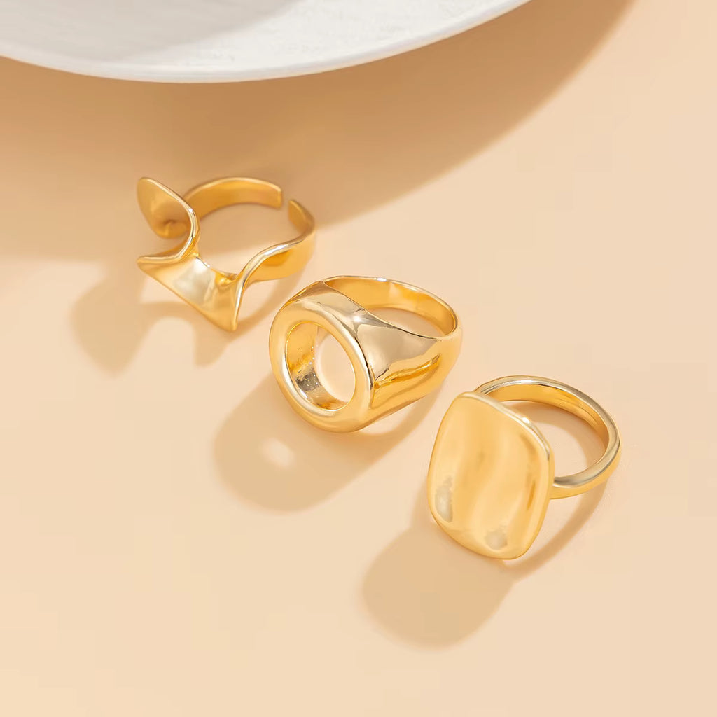 GEOMETRIC RING SET (3 PCS)