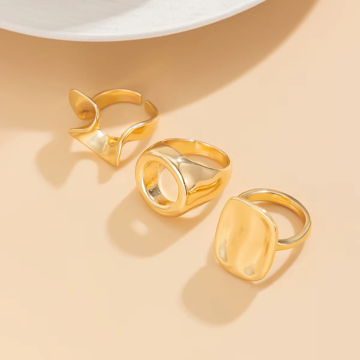 GEOMETRIC RING SET (3 PCS)
