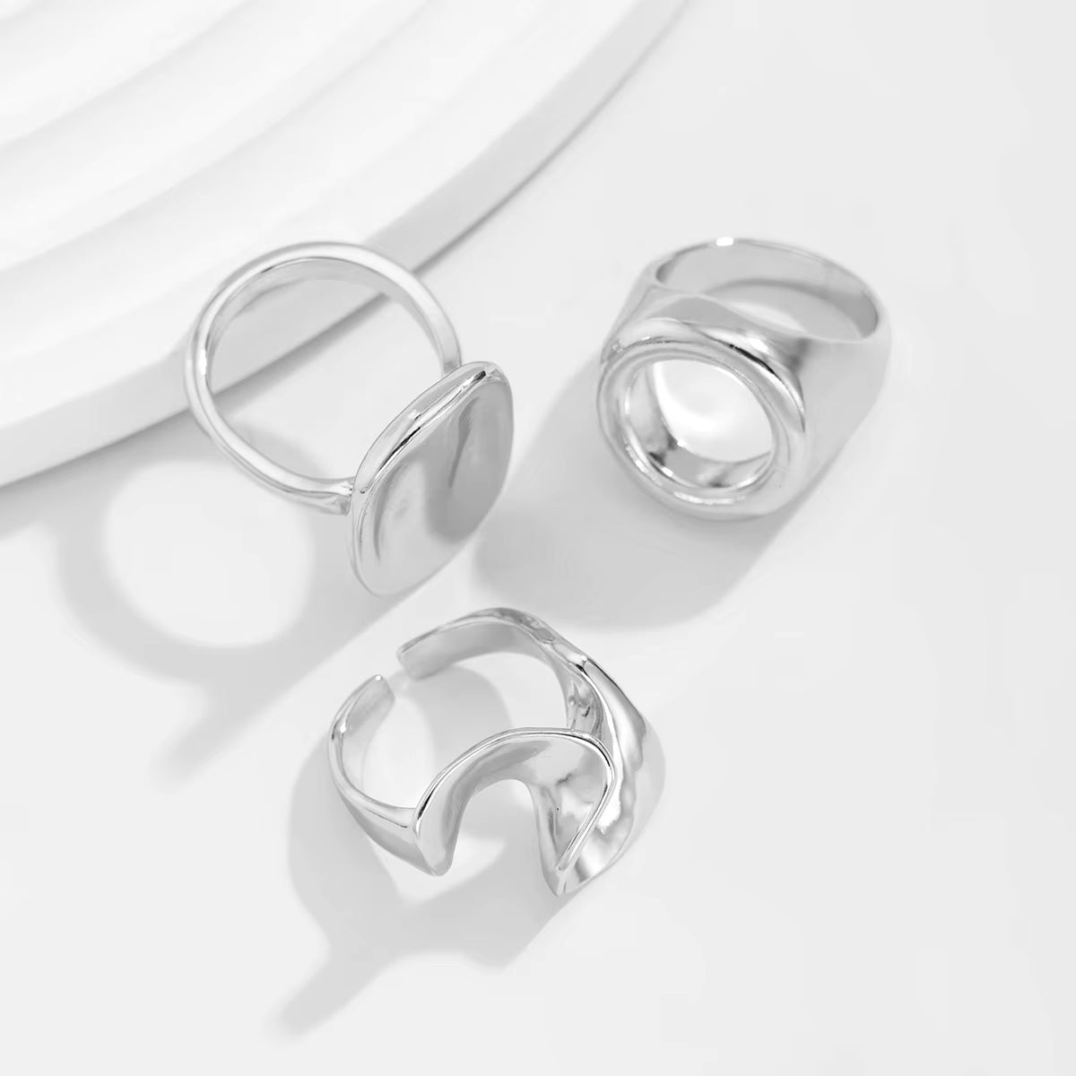 GEOMETRIC RING SET (3 PCS)