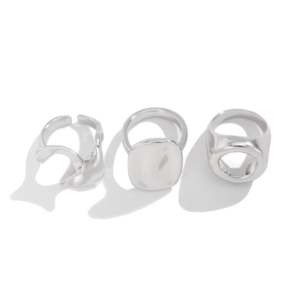 GEOMETRIC RING SET (3 PCS)