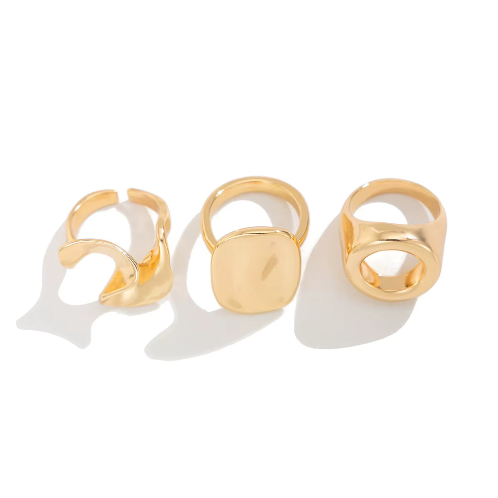 GEOMETRIC RING SET (3 PCS)