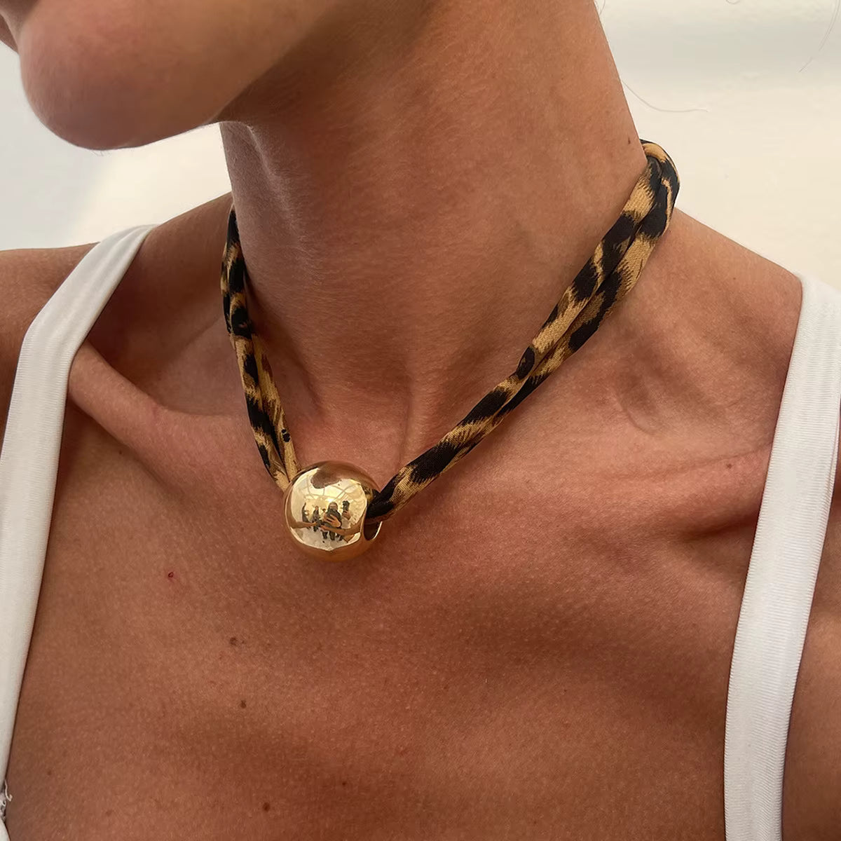 BOTANICA WILD ORB LEOPARD CHOKER NECKLACE