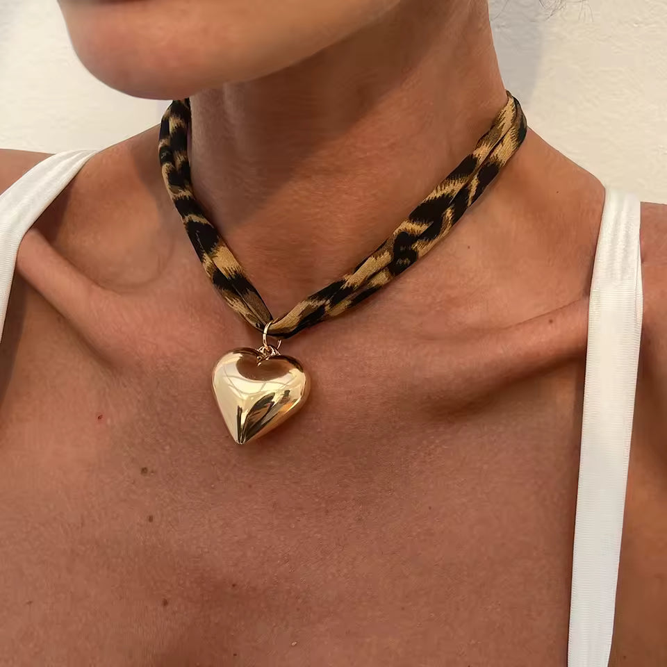BOTANICA WILD HEART LEOPARD CHOKER NECKLASE