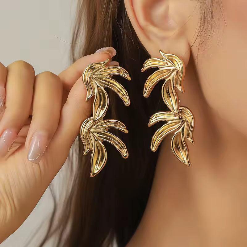 BOTANICA TROPICAL LEAF STATEMENT EARRINGS