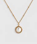 Pearl frame pendant necklace gold-plated stainless steel by Theviloa