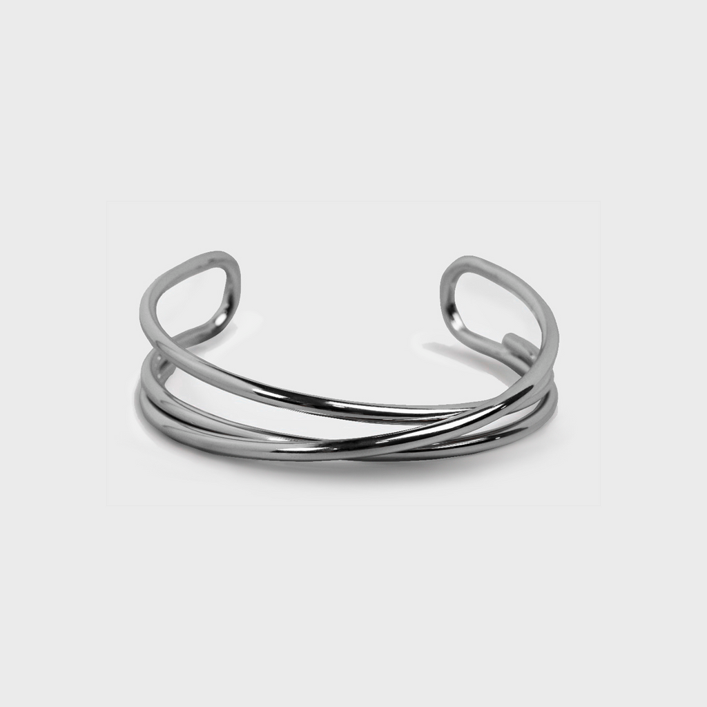 Geometric intersect cuff bracelet gold-plated stainless steel by Theviloa