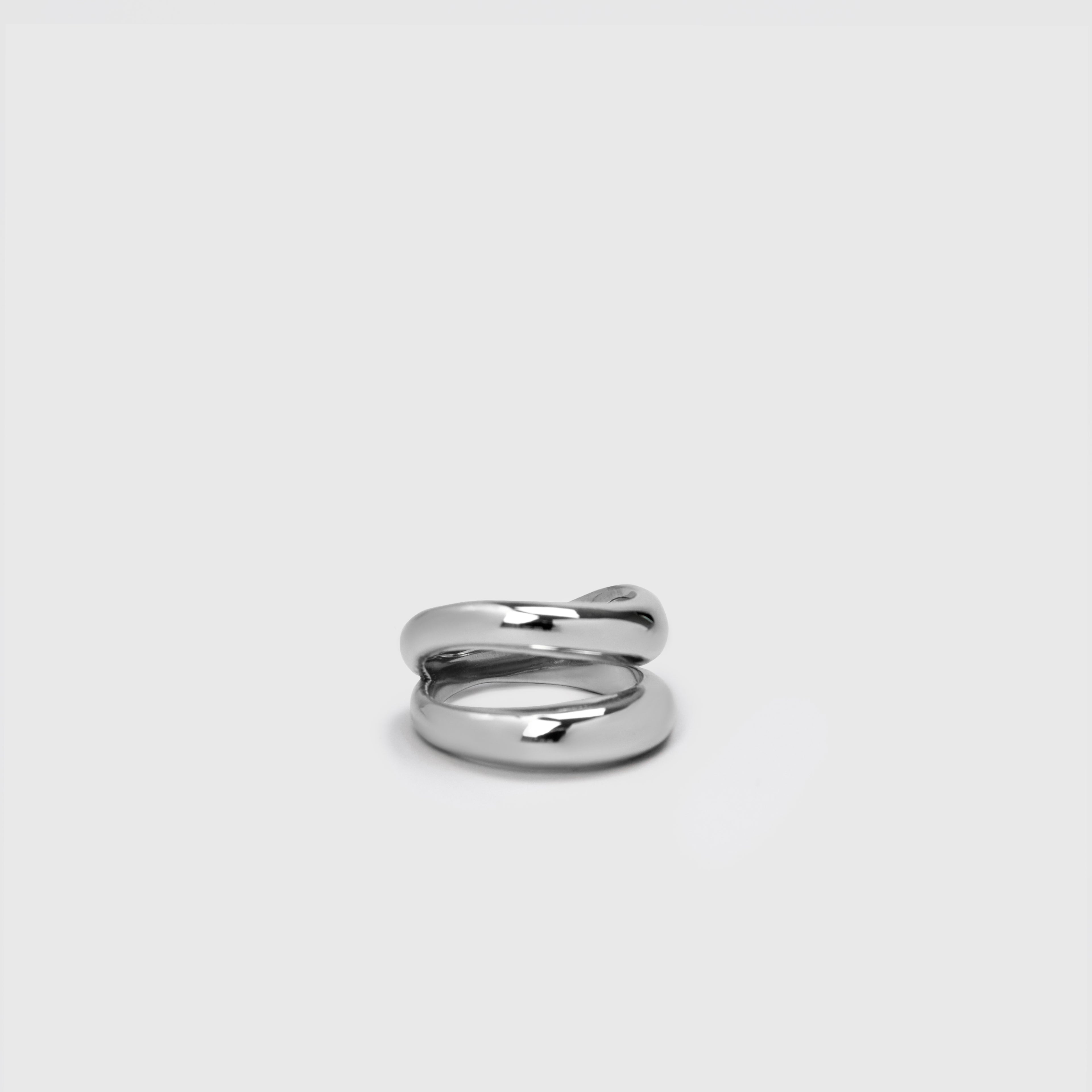 Geometric stack ring gold-plated stainless steel by Theviloa