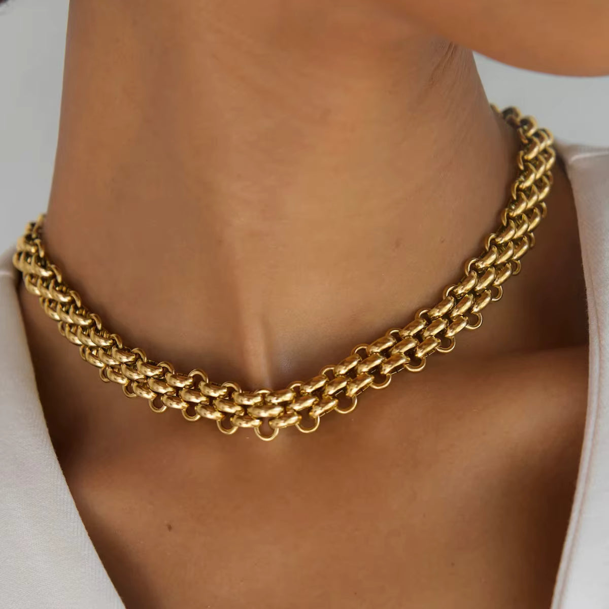 VINTAGE ROSALINDA CHUNKY CHAIN NECKLACE