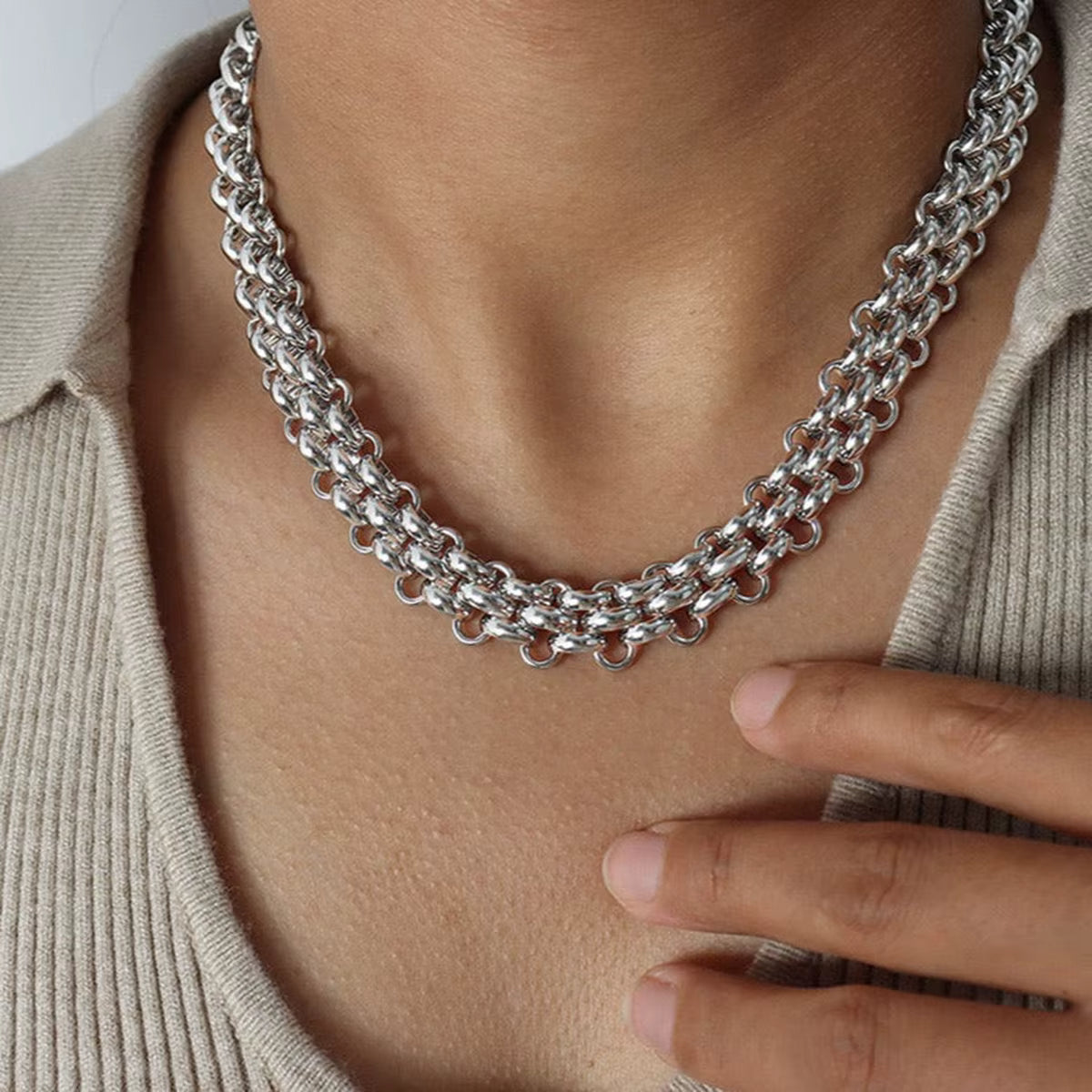 VINTAGE ROSALINDA CHUNKY CHAIN NECKLACE