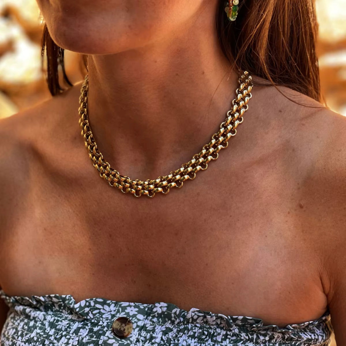 VINTAGE ROSALINDA CHUNKY CHAIN NECKLACE