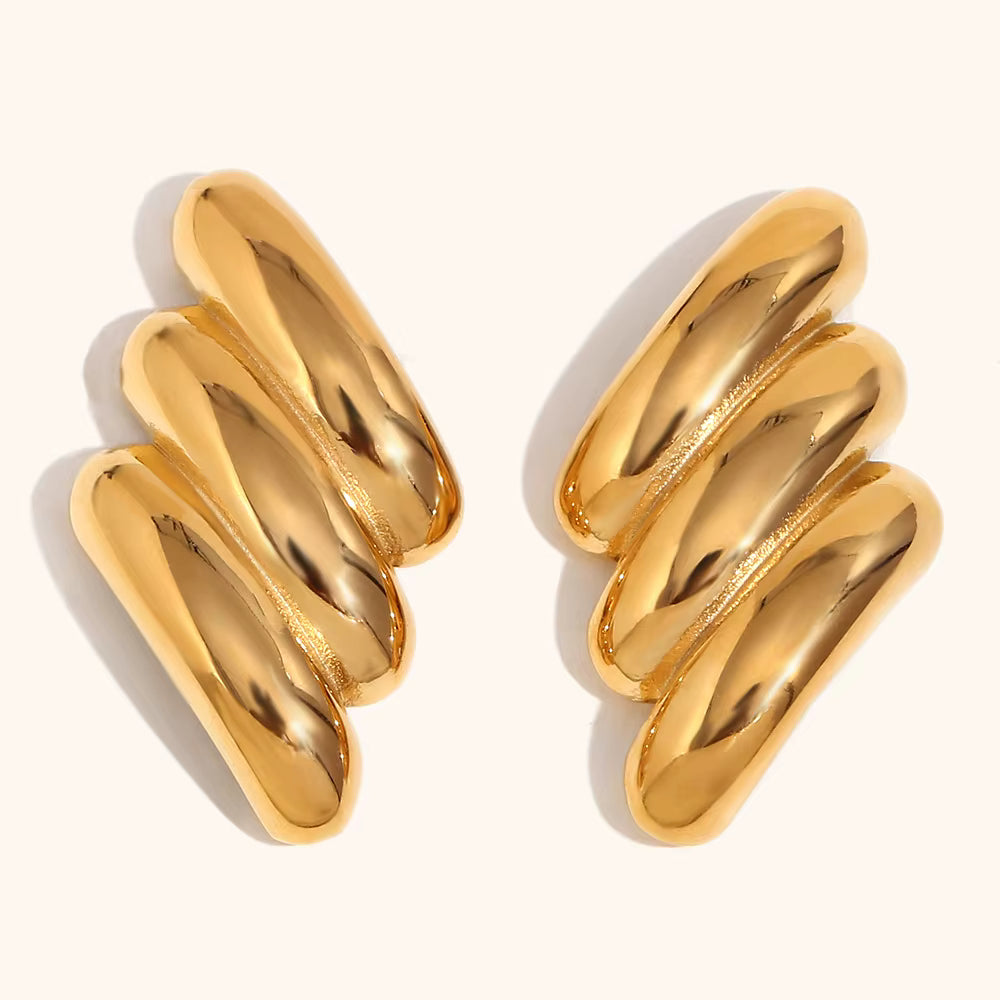 LAYERED GOLD STUD EARRINGS
