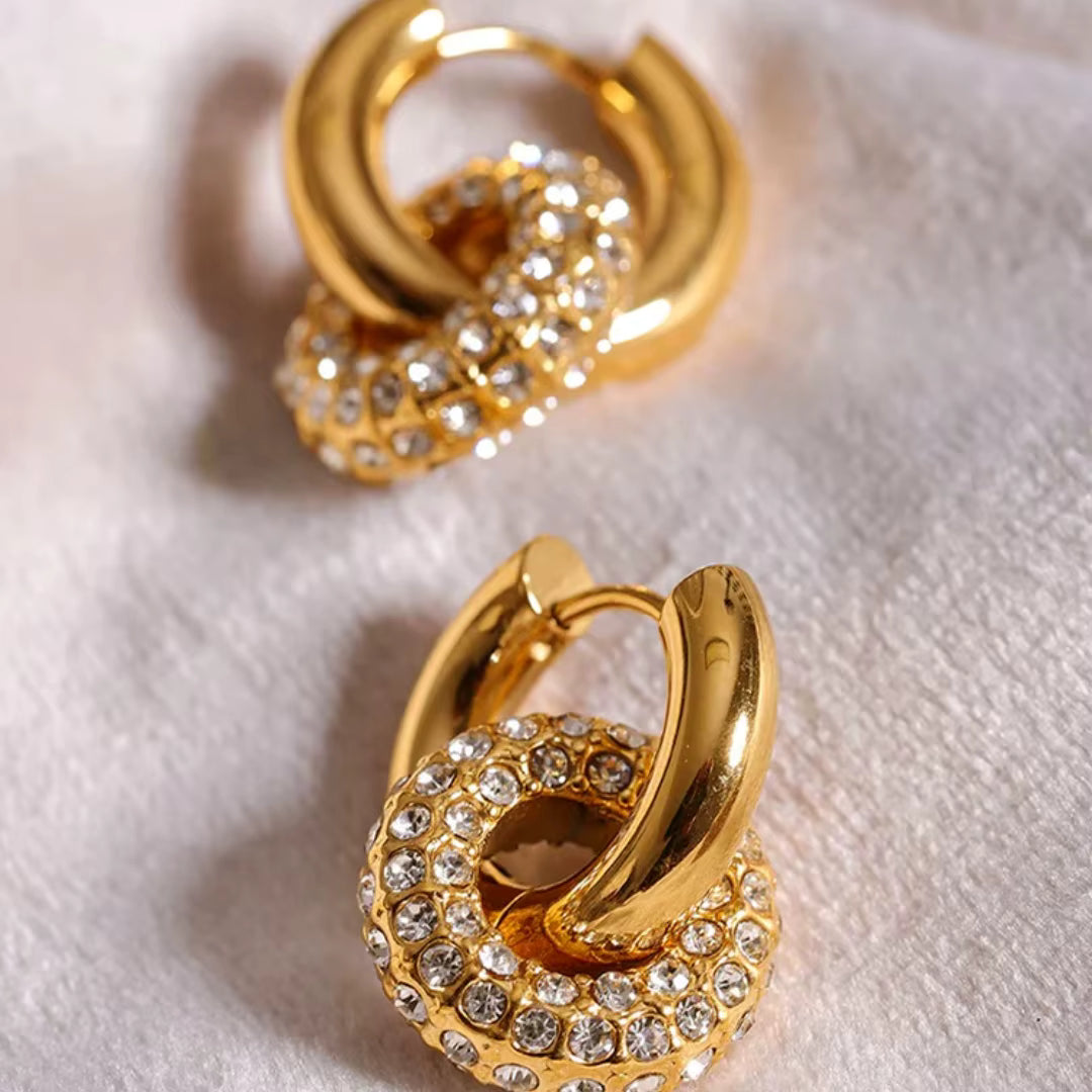 CRYSTAL LOOP STATEMENT EARRINGS