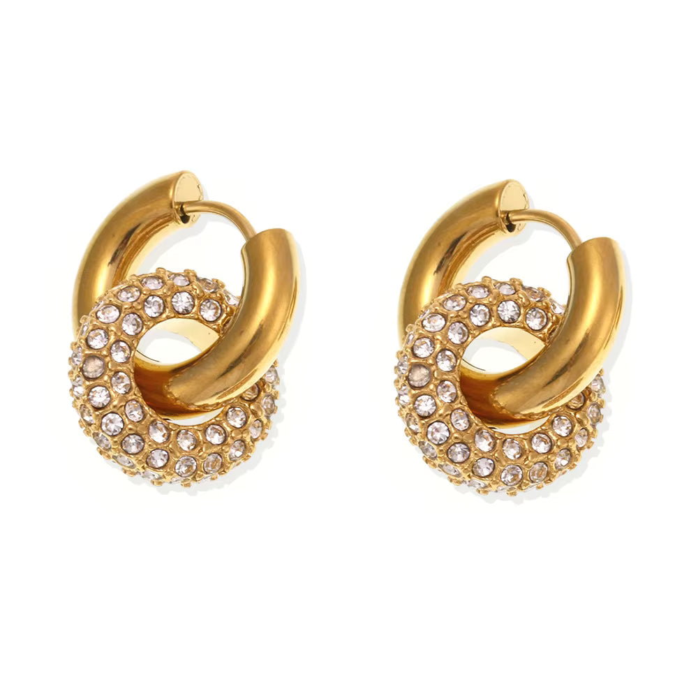 CRYSTAL LOOP STATEMENT EARRINGS