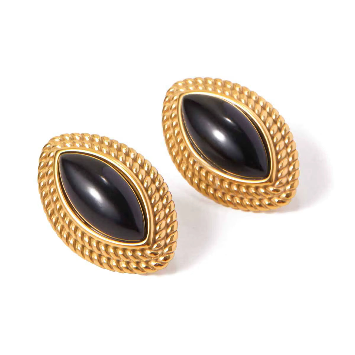 VINTAGE NOIR SUNBURST STUD EARRINGS