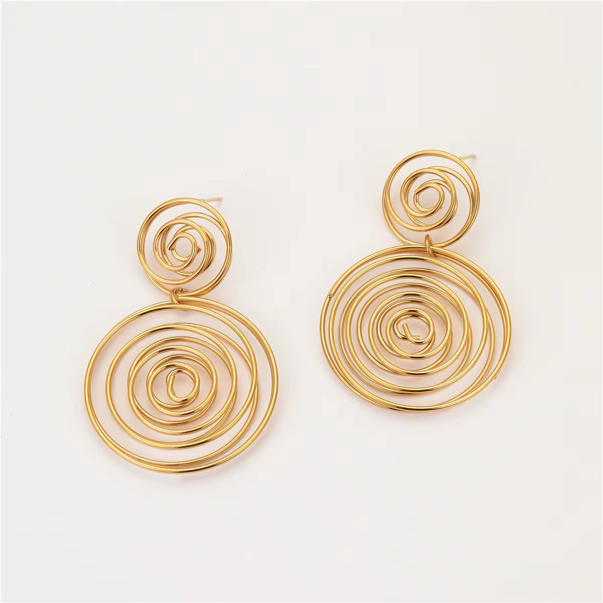 GOLDEN SPIRAL DROP EARRINGS