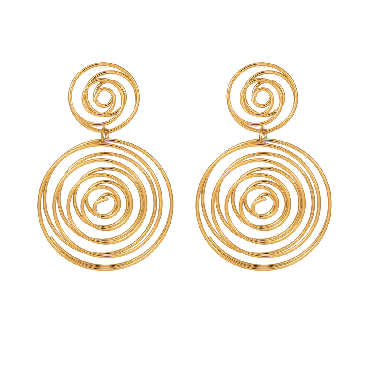 GOLDEN SPIRAL DROP EARRINGS