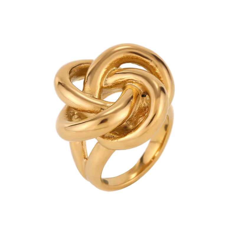 GOLD GEOMETRIC KNOT RING SET (3 pcs)