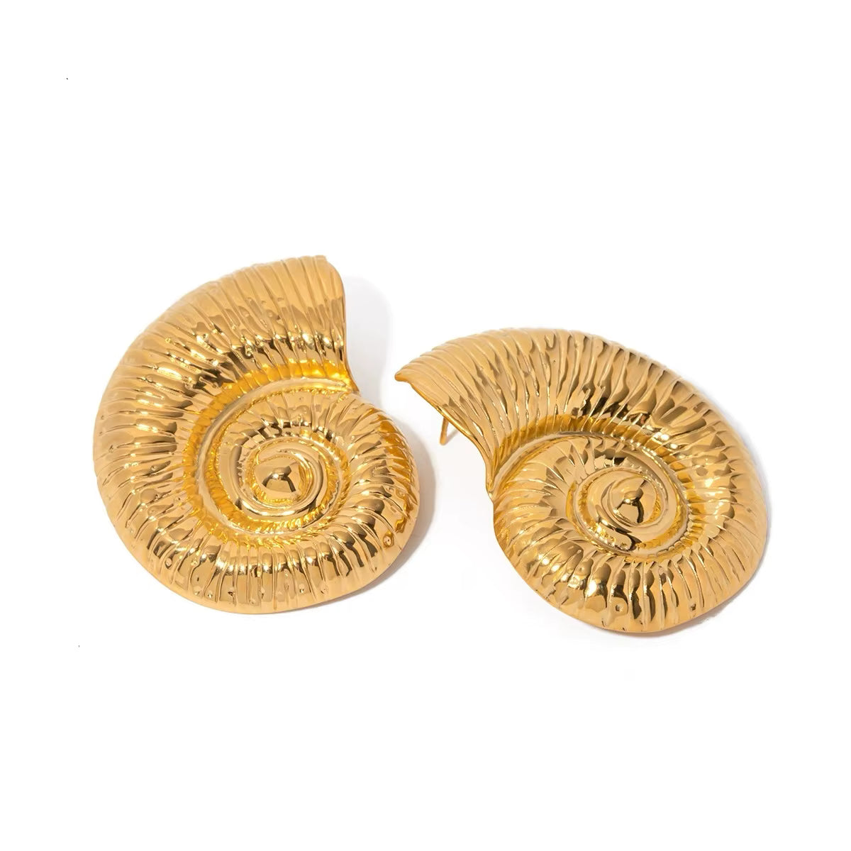 SEA GOLDEN SHELL STATEMENT EARRINGS