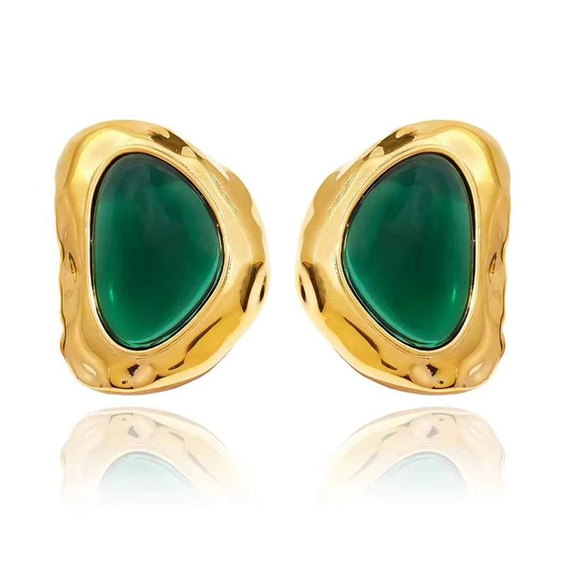BOTANICA VERDE AGATE SCULPTURAL EARRINGS