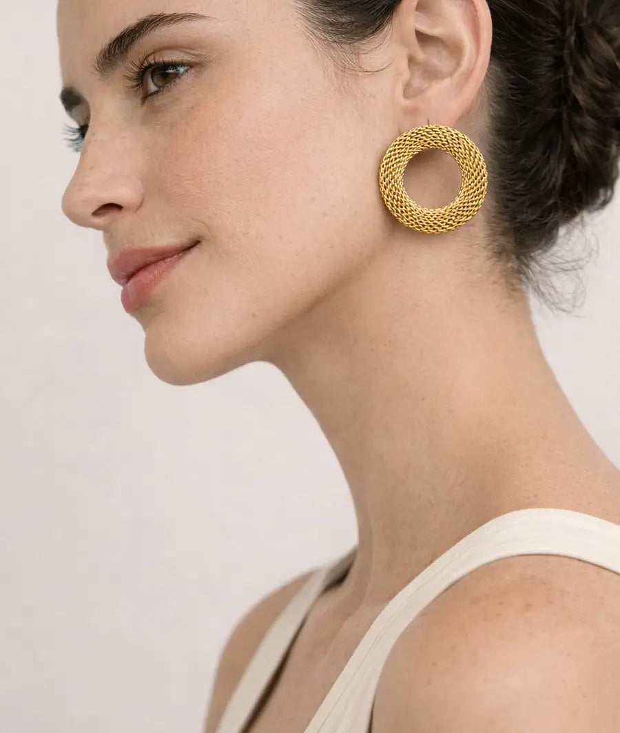 ORBIT SCULPTURAL HOOP EARRINGS