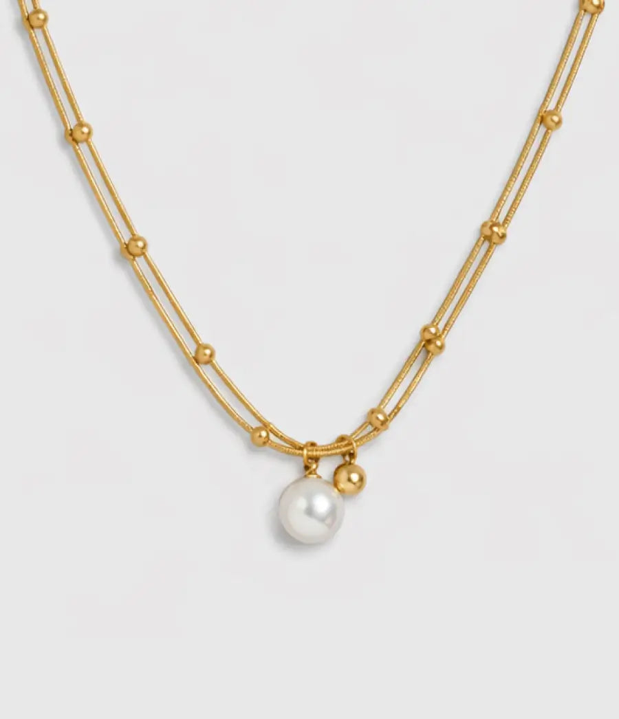 LINK PEARL LAYERED NECKLACE