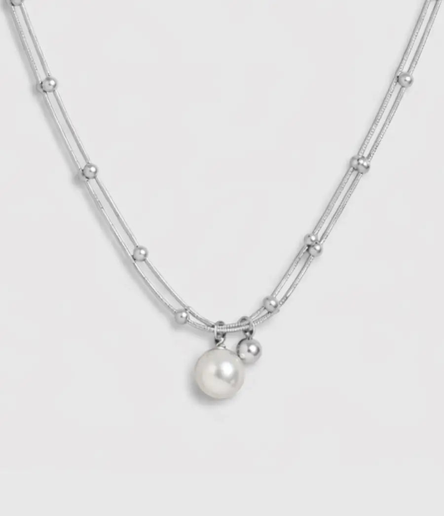 LINK PEARL LAYERED NECKLACE