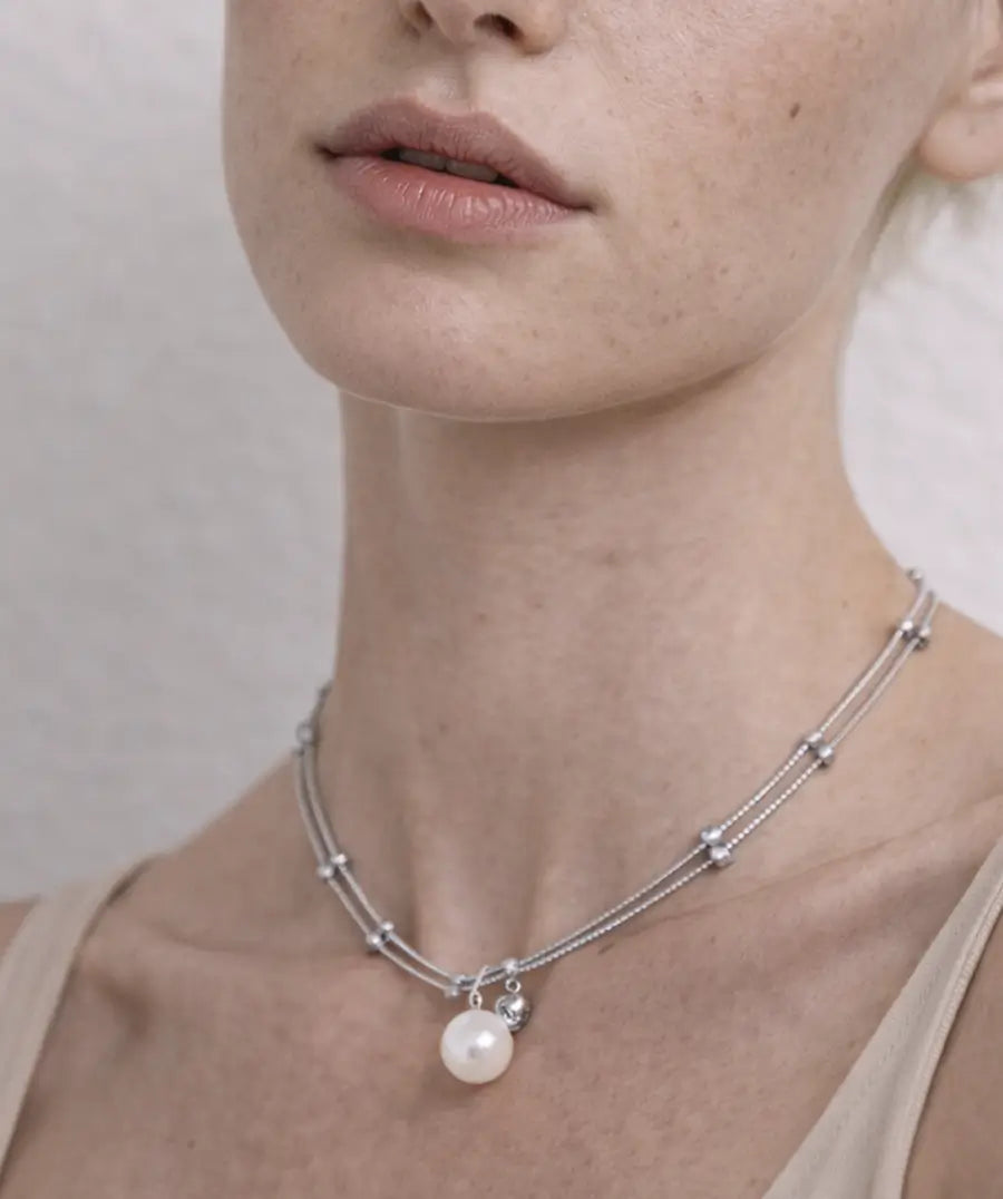 LINK PEARL LAYERED NECKLACE