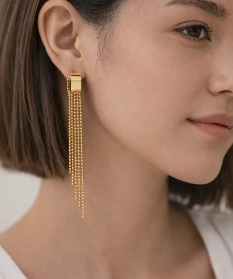 CASCADE SCULPTURAL DROP EARRINGS