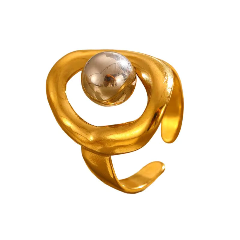 SEA GOLD ORGANIC BEAD RING