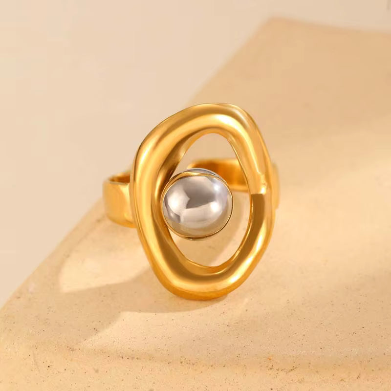 SEA GOLD ORGANIC BEAD RING