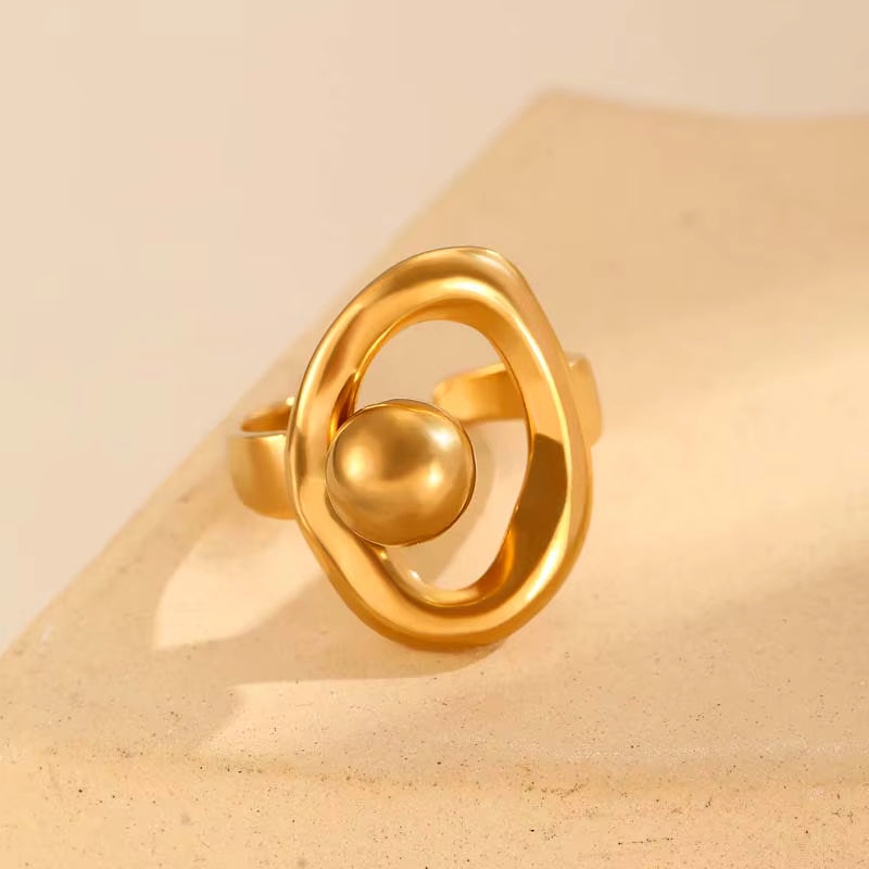 SEA GOLD ORGANIC BEAD RING